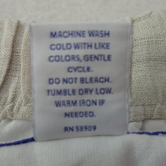 Roundtree Yorke Caribbean Linen Pants Big Men's Size 48x32 Beige Resort Beach - Picture 12 of 12